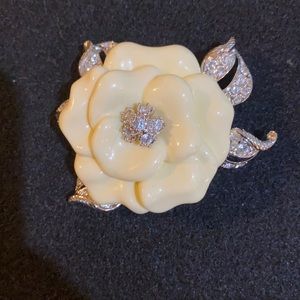 Nolan Miller Cream Rose Brooch
